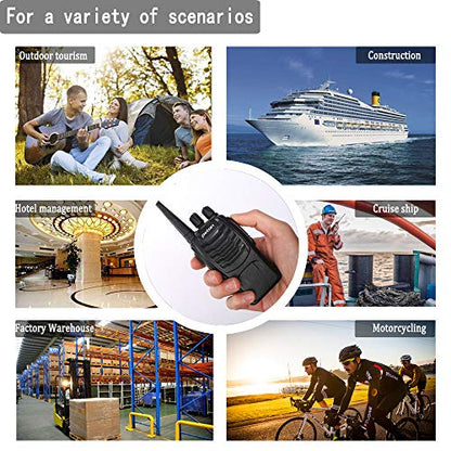 2 Pack pxton Rechargeable Walkie Talkies with Earpieces