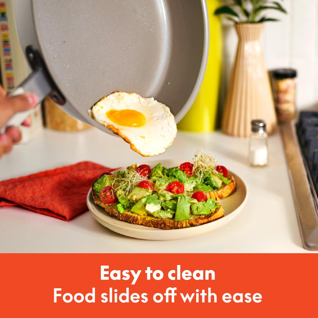 BELLA 9-Piece Nonstick Cookware Set, Stackable Design