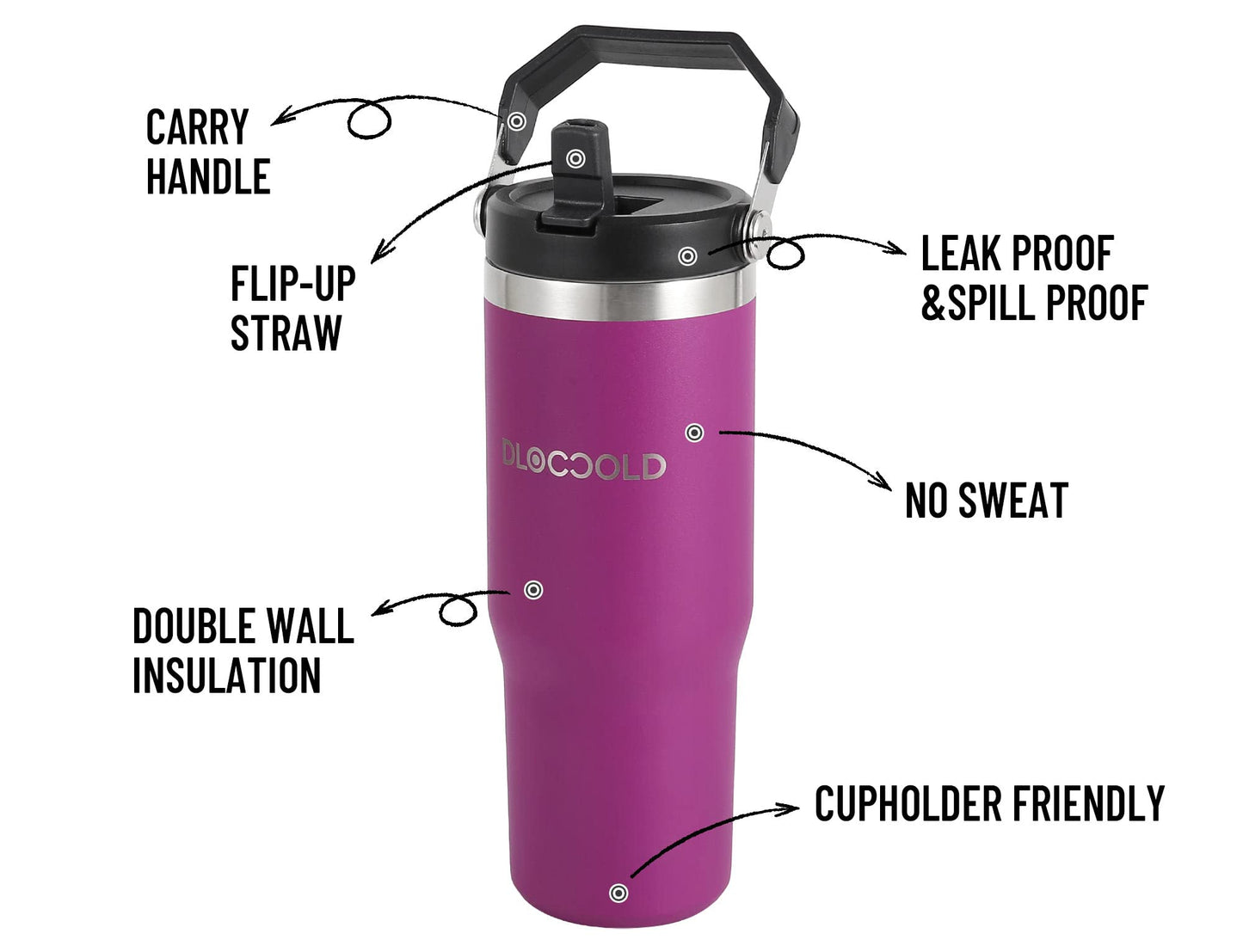30 oz Insulated Stainless Steel Tumbler with Straw
