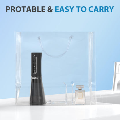 Water Dental Flosser Teeth Pick - 4 Modes Cordless Oral Irrigator 300ML Portable and Rechargeable IPX7 Waterproof Powerful Battery Life Water Dental Piks for Cleaning for Home Travel