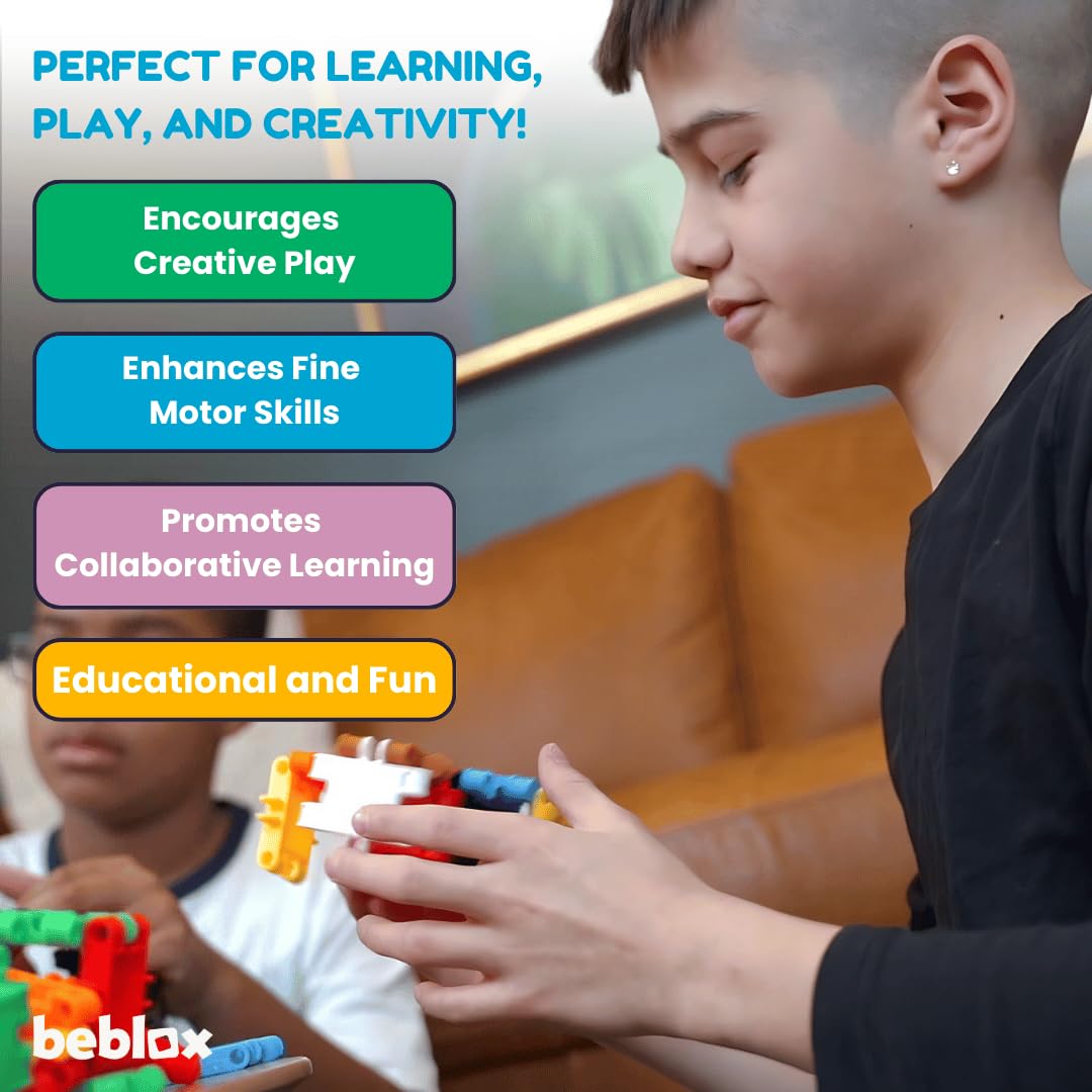 BEBLOX Building Blocks Rocket Set - Building Toys for Kids Ages 4-8 - Learning & Educational Fun Stem Toys - Birthday Gifts for Boys & Girls Age 4 5 6 7 8 9 10 11 & 12 Year Old Toys