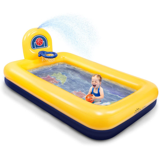 Kiddie Pool, Evajoy Inflatable Kids Pool, Summer Water Party Inflatable Pool for Backyard & Garden 90 * 55 * 35 inch