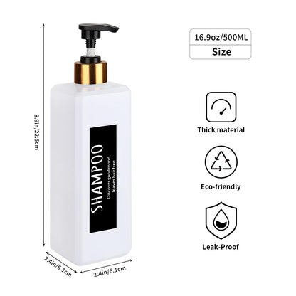3-Piece Pump Bottle Set for Shampoo & Soap