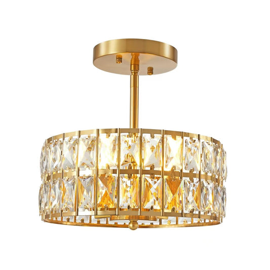 Modern Crystal Semi Flush Mount Ceiling Light
