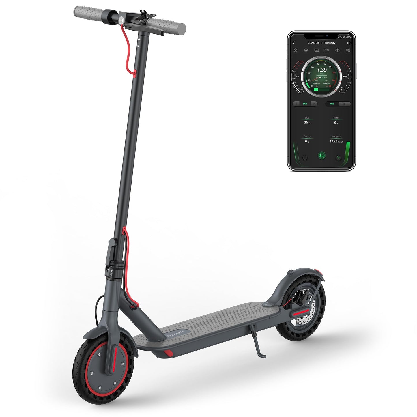 Roinside Foldable Electric Scooter with App Control