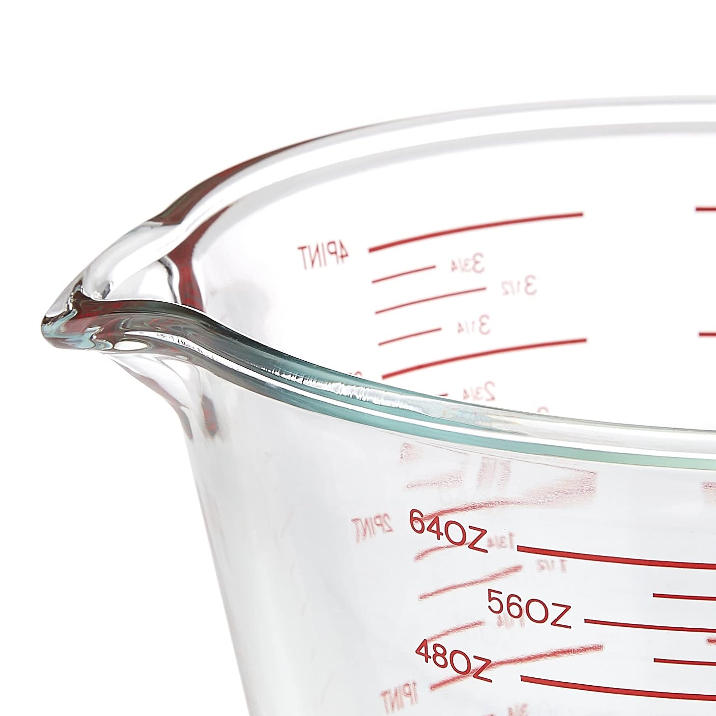 Amazon Basics Glass Measuring Cup, Precise 8 Cup Capacity, Clear Kitchen Measuring Tool, 2 L (Previously AmazonCommercial Brand)