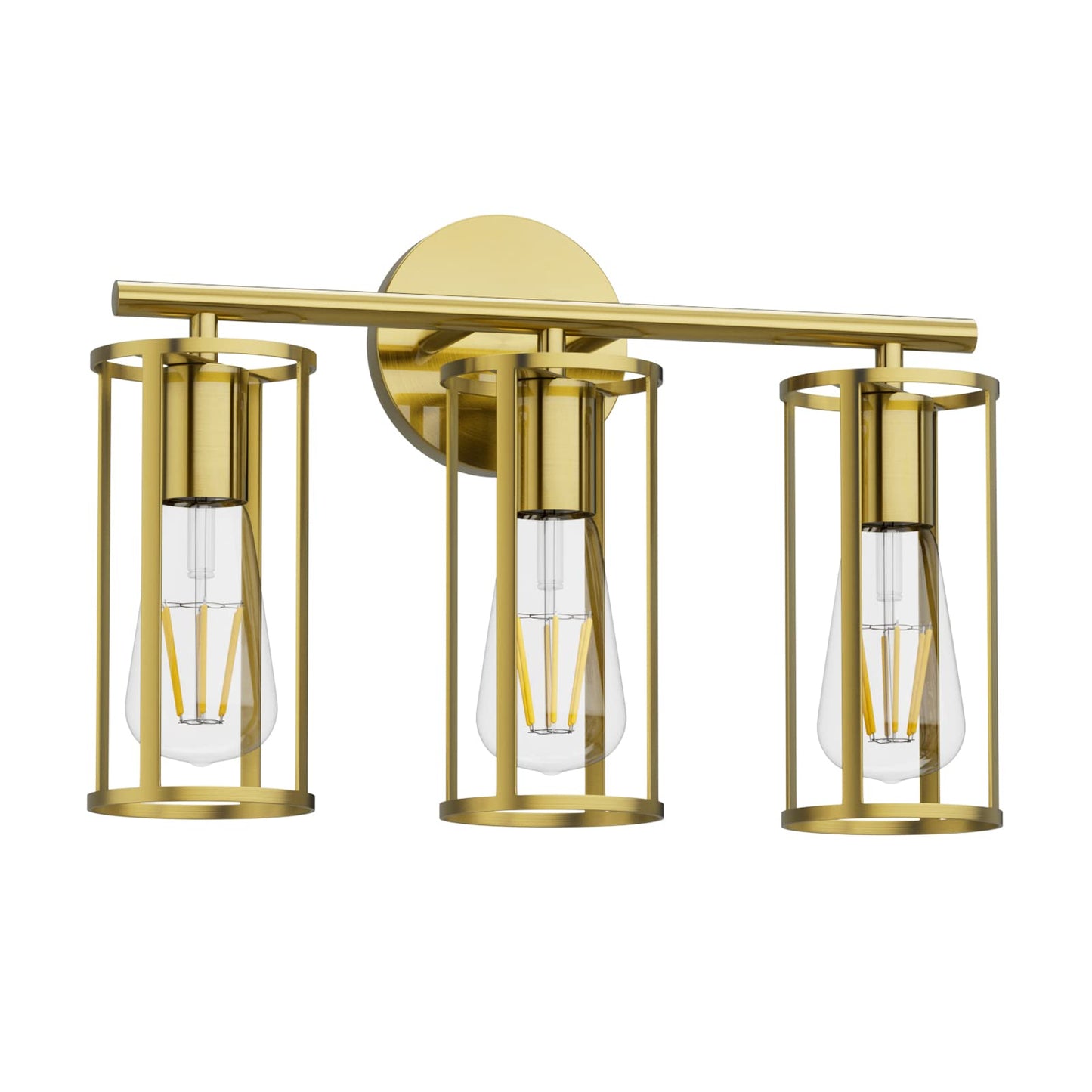 Gold 3-Light Farmhouse Bathroom Wall Fixture