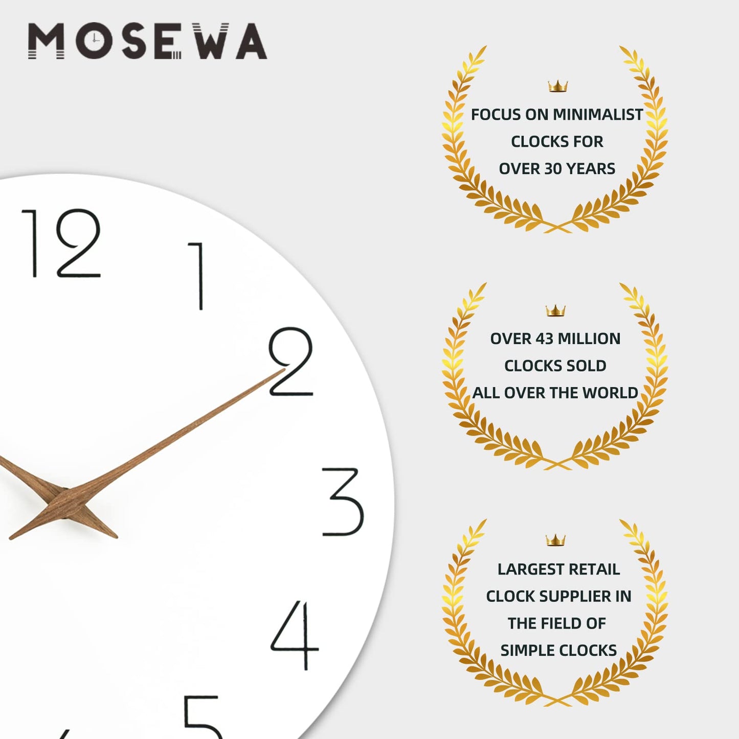8 Inch Silent Wall Clock by Mosewa