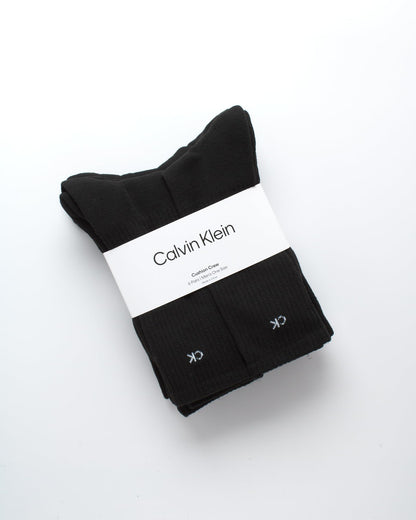 Calvin Klein Men's 6 Pair Athletic Crew Socks, Size 7-12, Pure Black