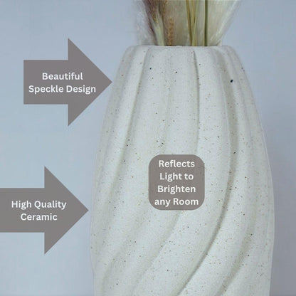 Rustic Ceramic Vase for Pampas Grass Decor