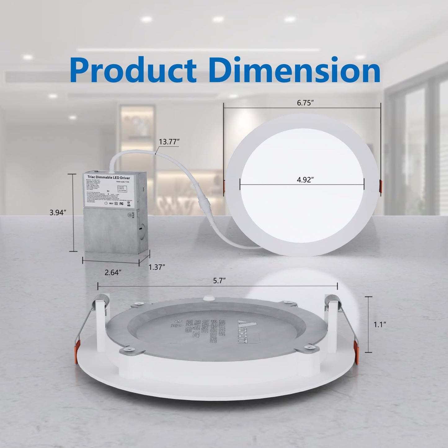 12 Pack 6" Ultra-Thin LED Downlights