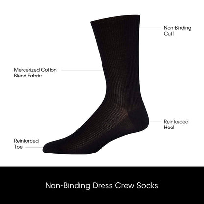 Calvin Klein Men's 6 Pair Athletic Crew Socks, Size 7-12, Pure Black
