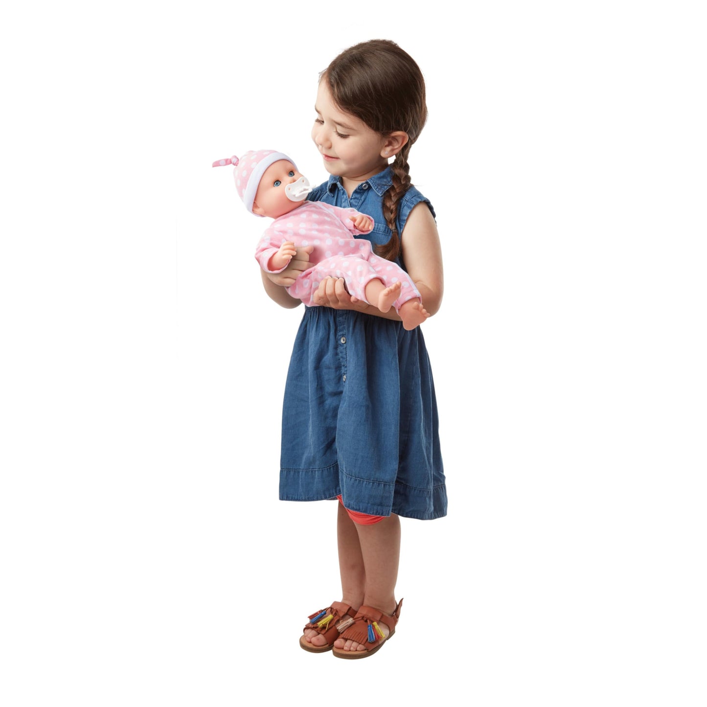 Melissa & Doug Mine to Love Twins Luke & Lucy 15” Light Skin-Tone Boy and Girl Baby Dolls with Rompers, Caps, Pacifiers - First Baby Dolls For Toddlers 18 Months And Up