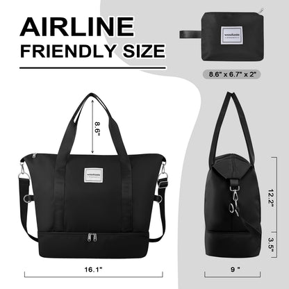 WOOMADA Travel Duffel Bag with Shoe Compartment