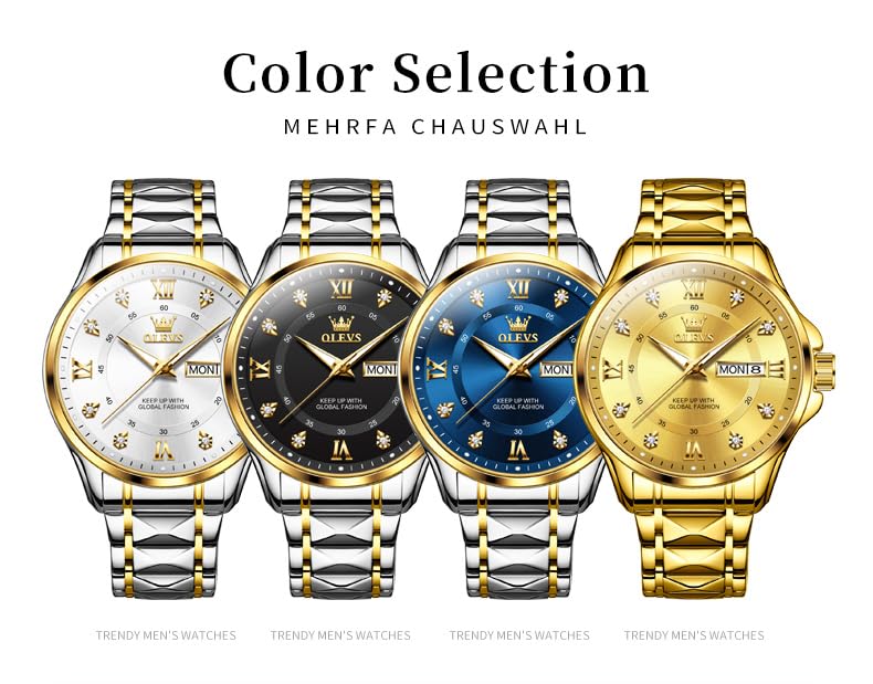 OLEVS Men's Waterproof Dress Watch with Date