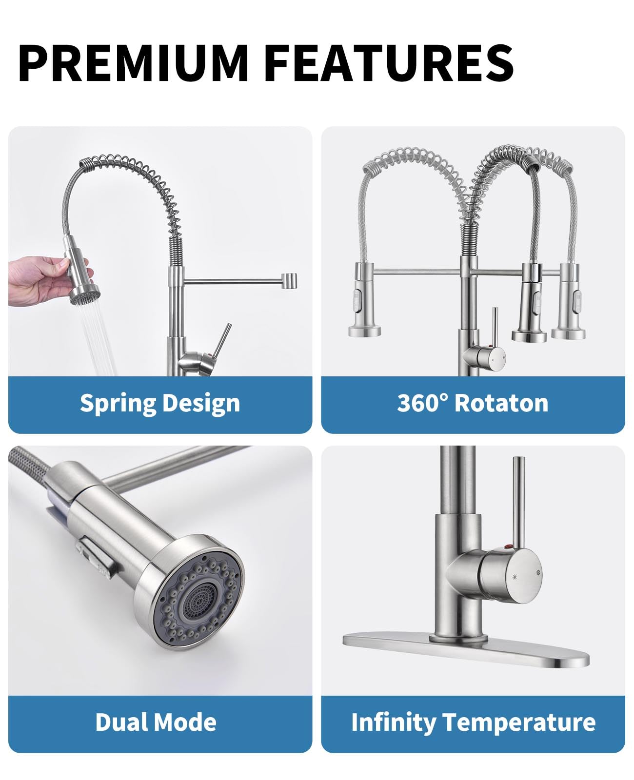 Durable Pull Down Kitchen Faucet with Sprayer