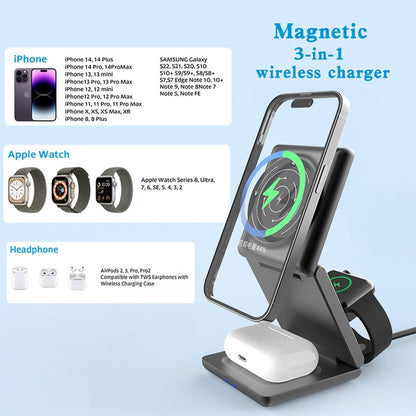 3 in 1 Magnetic Wireless Charger for Apple Devices