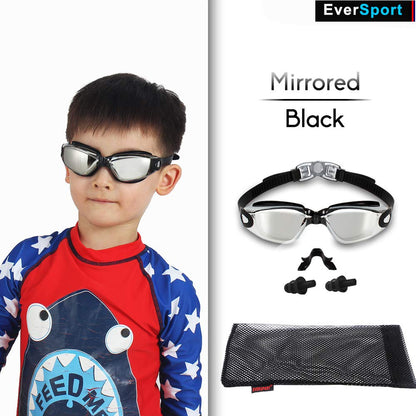2 Pack EverSport Kids Swim Goggles for Ages 4-16