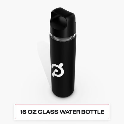 Peloton 16 oz Glass Water Bottle with Sleeve