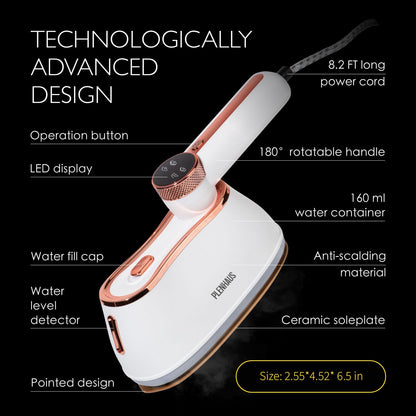 Professional Garment Steamer for Clothes 2 in 1, High Steam Volume 20g/min for Powerful Wrinkle Removal, Leak Proof, 120v, 1000w