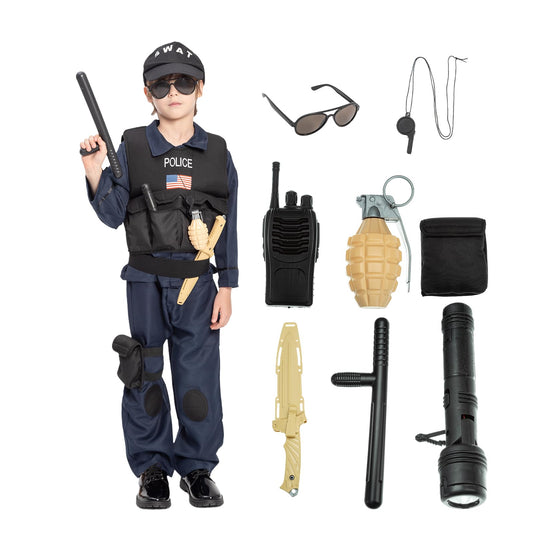 Kids SWAT Police Costume Role Play Set