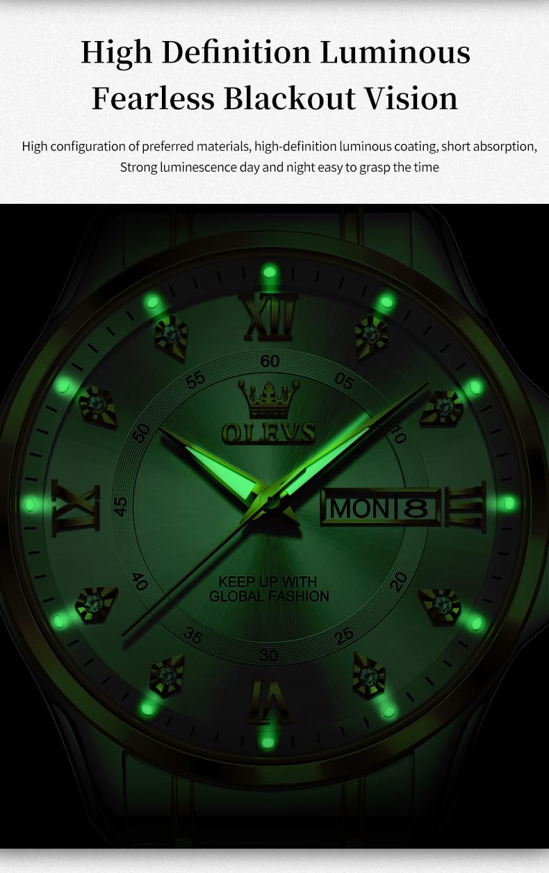 OLEVS Men's Waterproof Dress Watch with Date