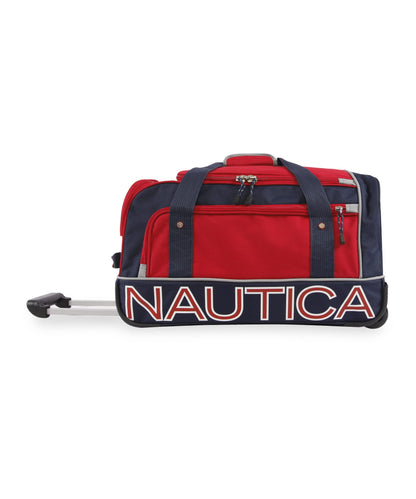 NAUTICA 22" Rolling Duffel Bag - Red/Navy