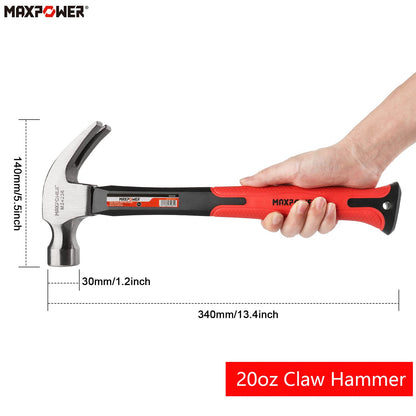 MAXPOWER 20oz Claw Hammer, Pack of 2