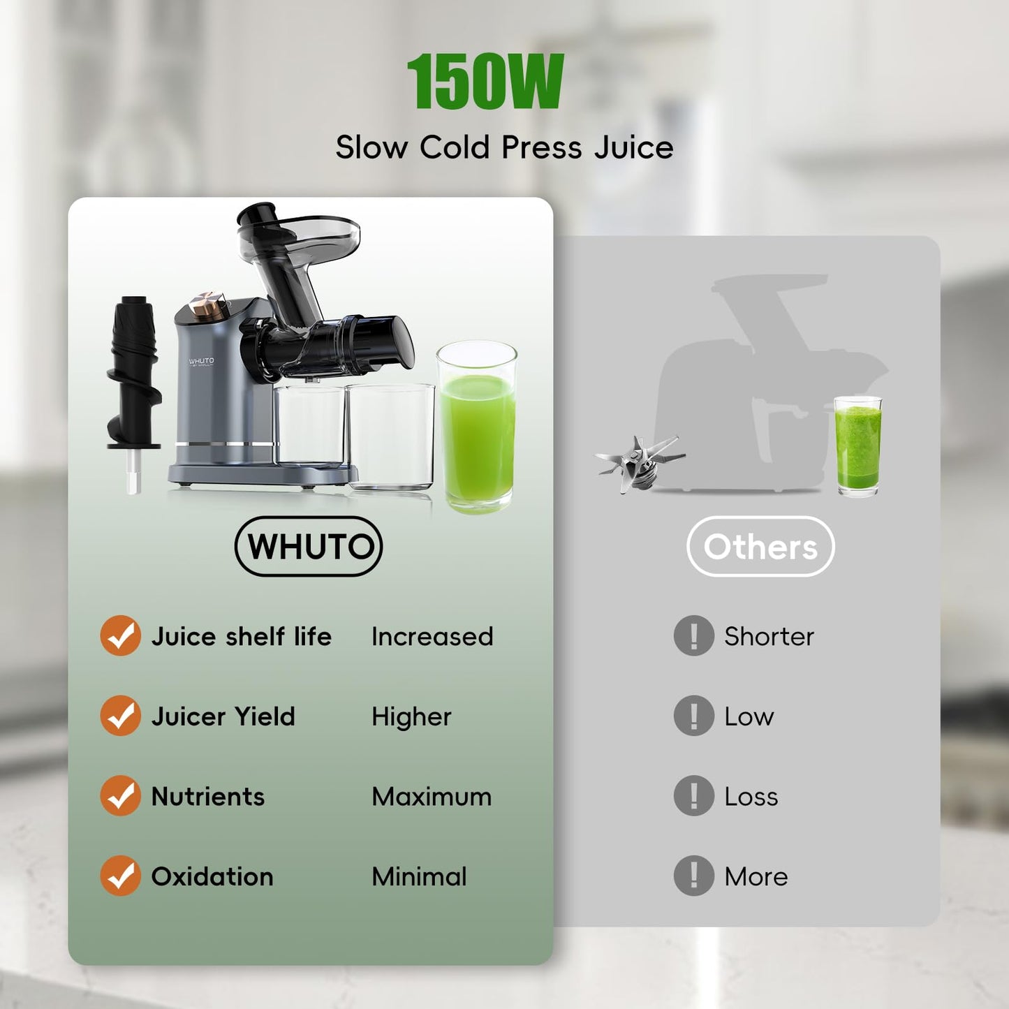 High Yield Cold Press Juicer for Vegetables & Fruits