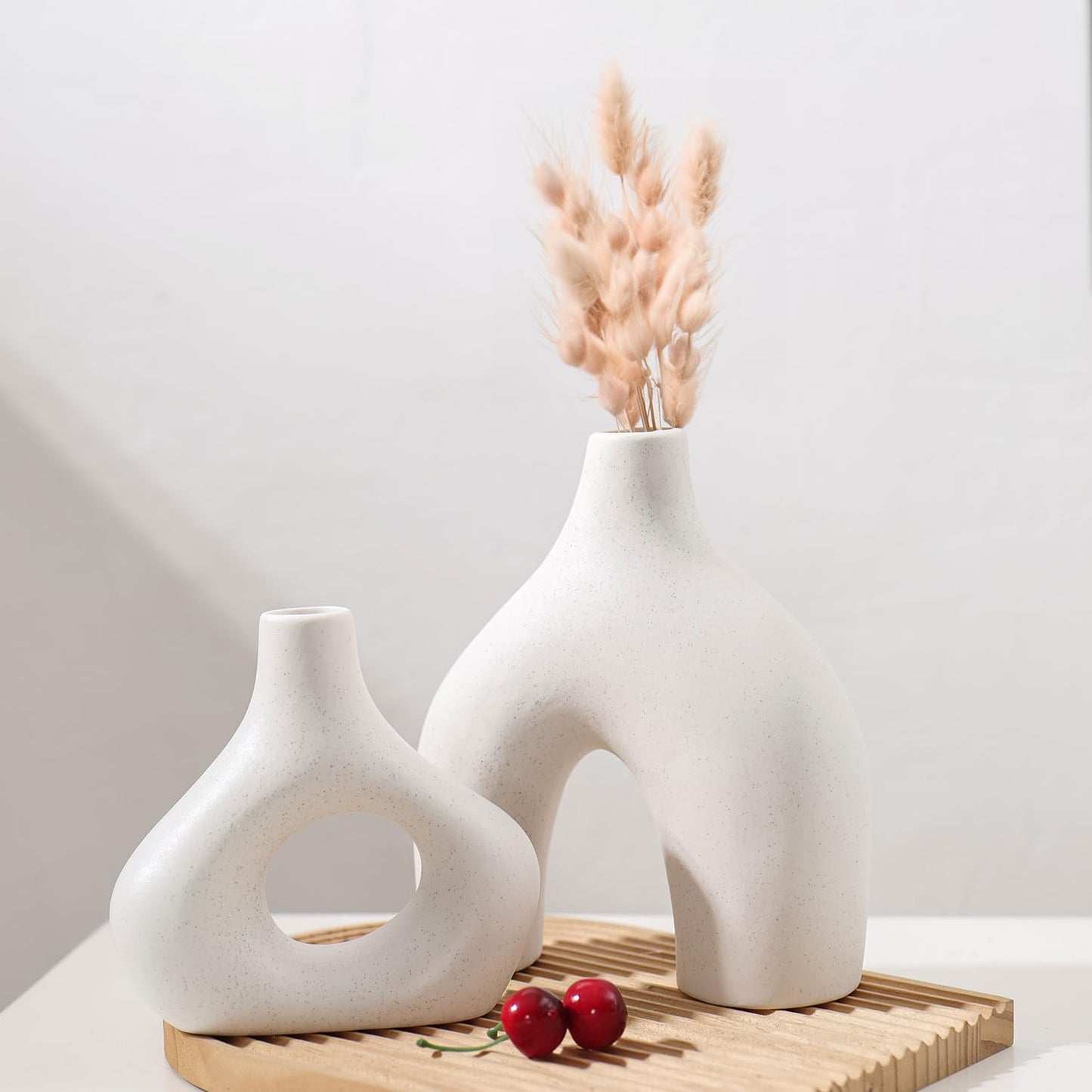 Set of 2 Donut Vases for Home Decor