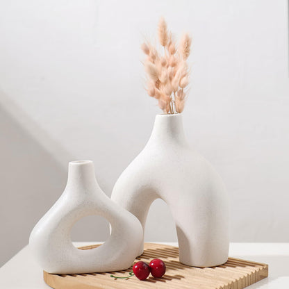 Set of 2 Donut Vases for Home Decor