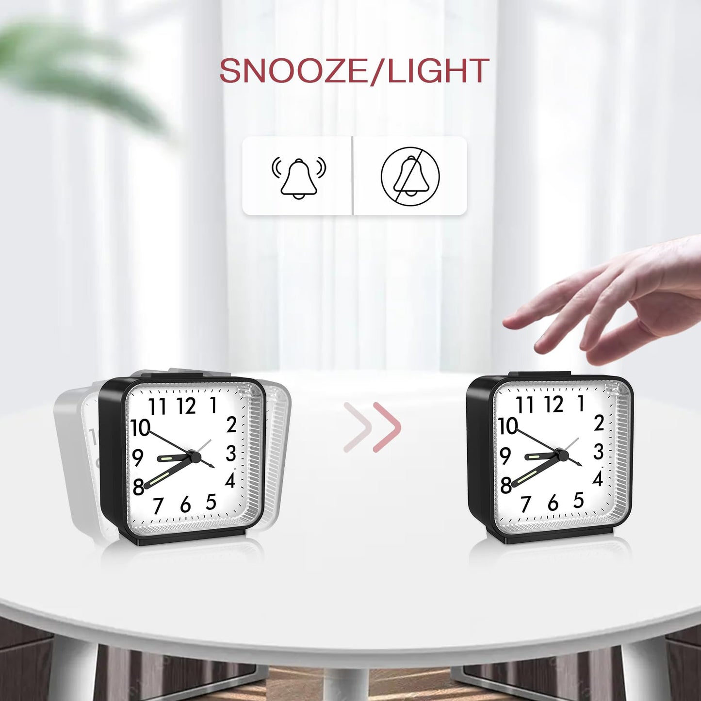 Battery Operated Analog Alarm Clock with Snooze