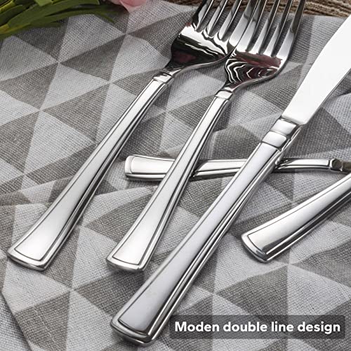 Alata Moss 20 Piece Silverware Set Service for 4,Premium Stainless Steel Flatware, Mirror Polished Cutlery Utensil Set,Durable Tableware Set,Include Fork Knife Spoon Set,Dishwasher Safe