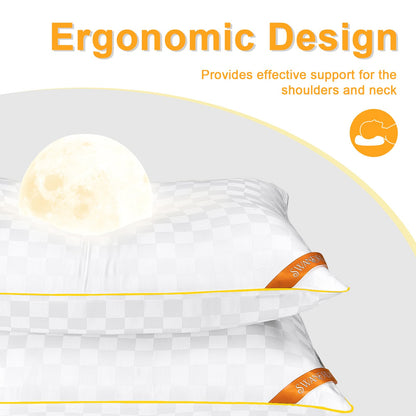 Swandream Standard Size Pillows Set of 2, Soft and Skin Friendly Down Alternative Pillow for Sleeping, Cooling Breathable Pillow for Back, Stomach or Side Sleepers, Golden, 20 * 26 Inches