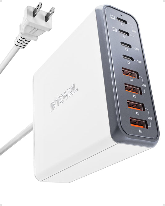 140W 8-Port USB C Charger by Intoval