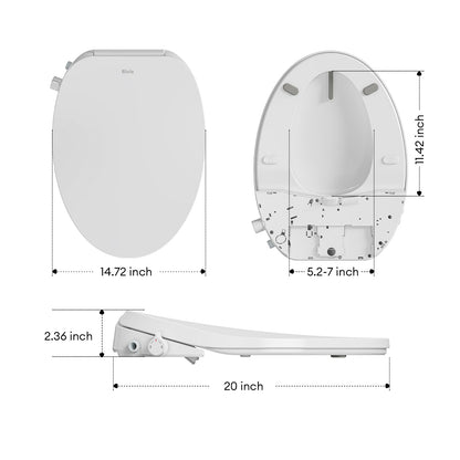 Rivix Non-Electric Bidet Toilet Seat with Nozzles