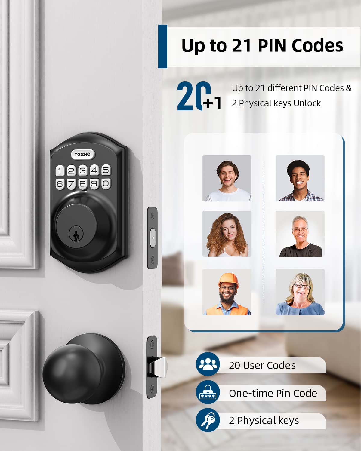 TEEHO Keyless Entry Door Lock with Keypad