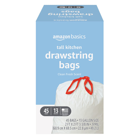 45 Count Amazon Basics Kitchen Trash Bags