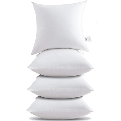HITO 18x18 Pillow Inserts (Set of 4, with Pillow Covers Beige)-Down Alternative Throw Pillows White for Couch Bed Sofa