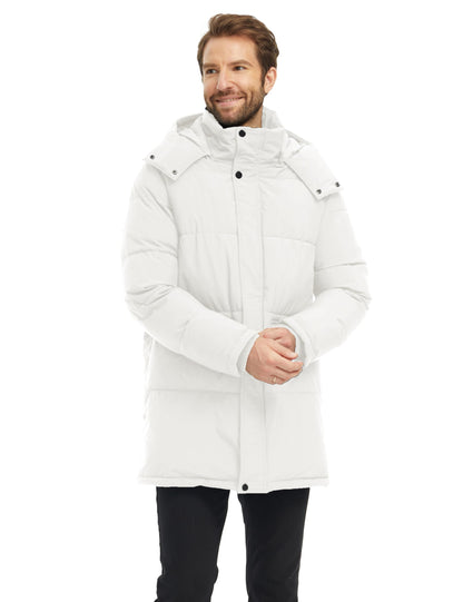 Men's Winter Puffer Jacket with Detachable Hood