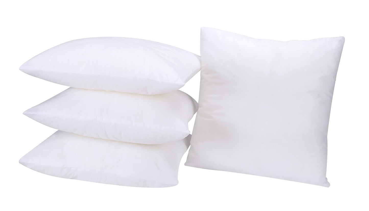 Ramanta Home Throw Pillow Insert (16x16 Inches, Set of 4) - Premium White Sham Stuffer Pillow Inserts for Couch and Bed
