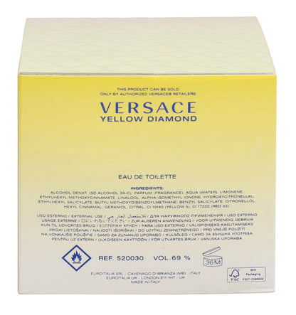 Versace Yellow Diamond Eau De Toilette Spray for Women, 1.7 Fl Oz