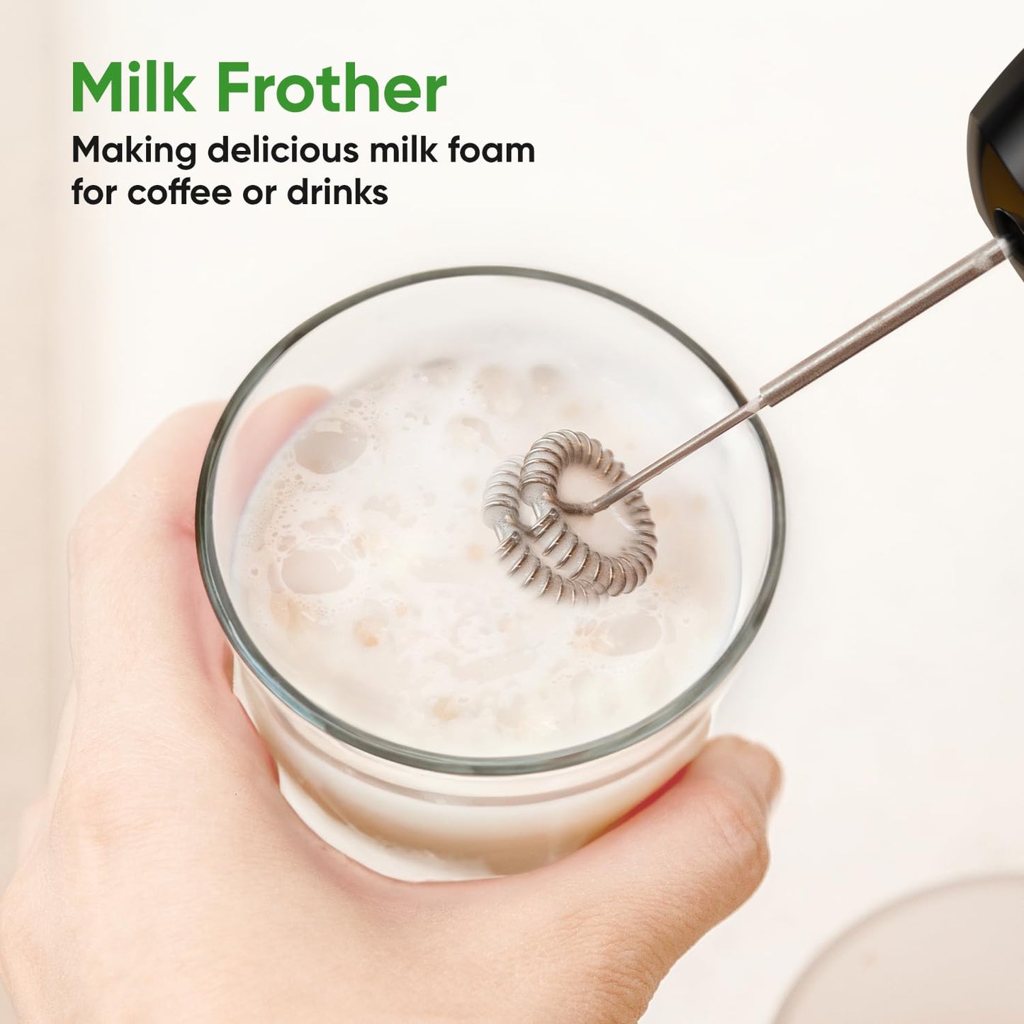 1100W Handheld Immersion Blender with Whisk & Frother