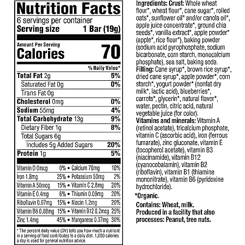 Plum Organics Blueberry Snack Bars - Pack of 48