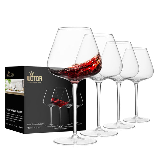 Set of 4 Hand Blown Wine Glasses