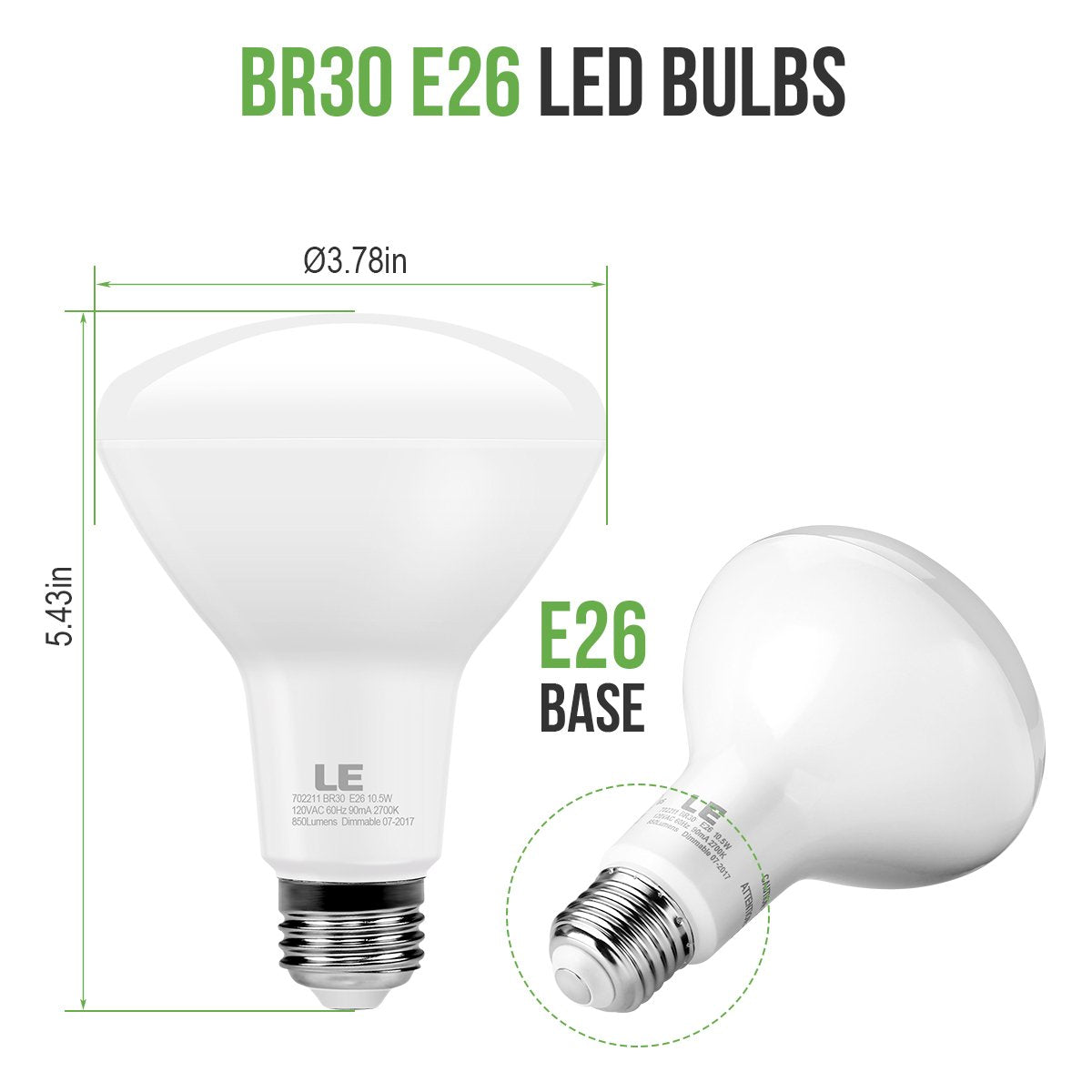8 Pack Dimmable LED Flood Light Bulbs