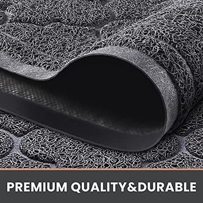 LuxStep Door Mat Large 24x36 Inch Indoor Outdoor Doormat, Non-Slip Low-Profile Design Floor Mat, Durable Trap Dirt and Dust Front Door Welcome Mat for Entryway,Patio,Garage, Grey