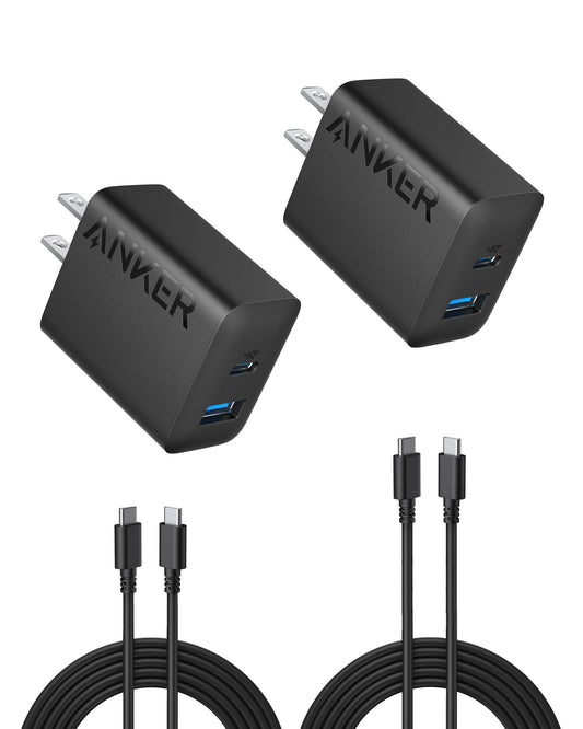 Anker 20W USB C Charger 2-Pack with Cables
