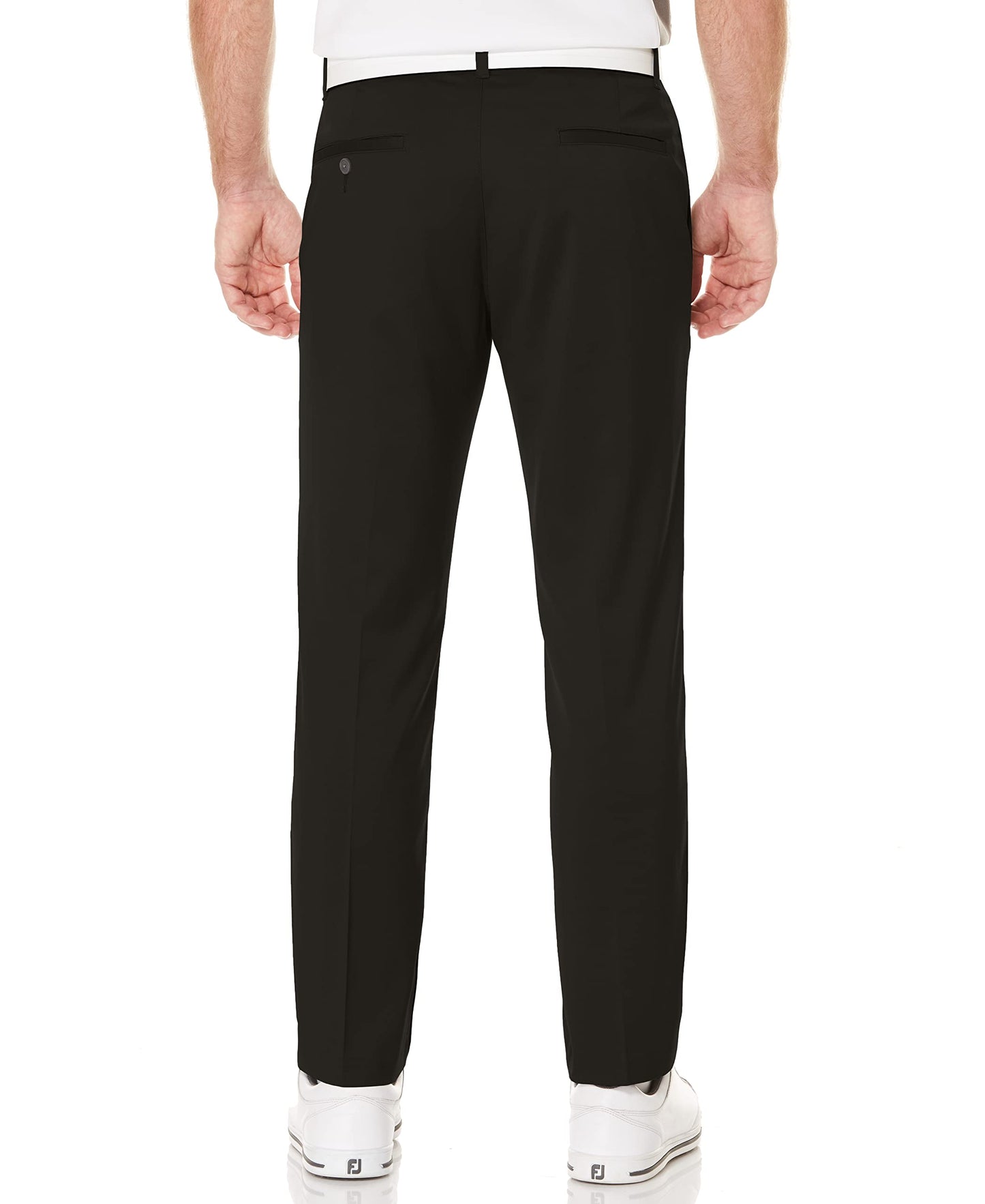 PGA Tour Men's Flat Front Active Waistband Golf Pant With A Classic Fit, Moisture-Wicking And Sun Protection (Sizes 30 - 54), Caviar, 34W x 29L