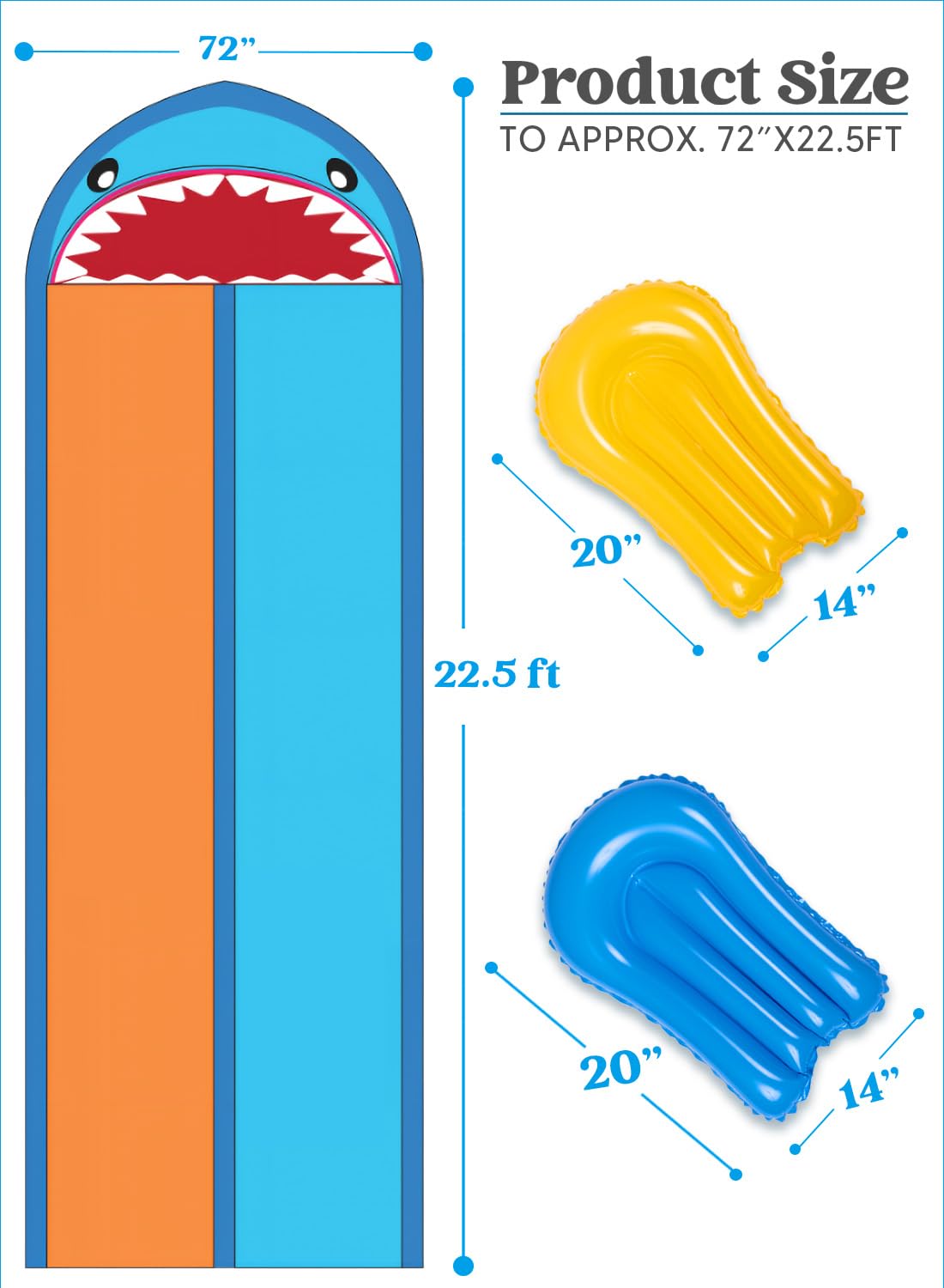 22.5ft Water Slide with Inflatable Boards